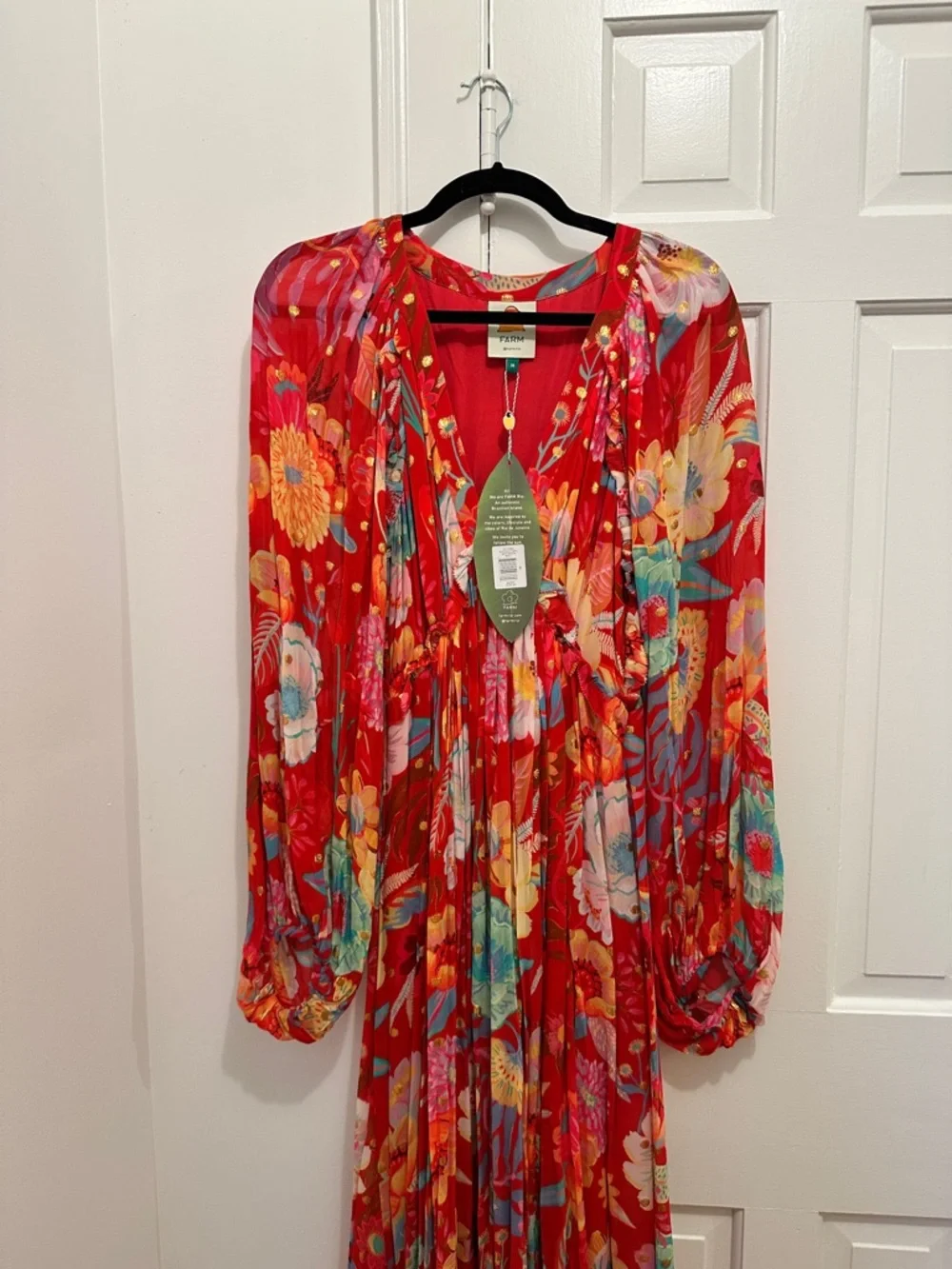 FARM Rio Red Floral Maxi Dress with Multicolor Blooms - Picture 4 of 13
